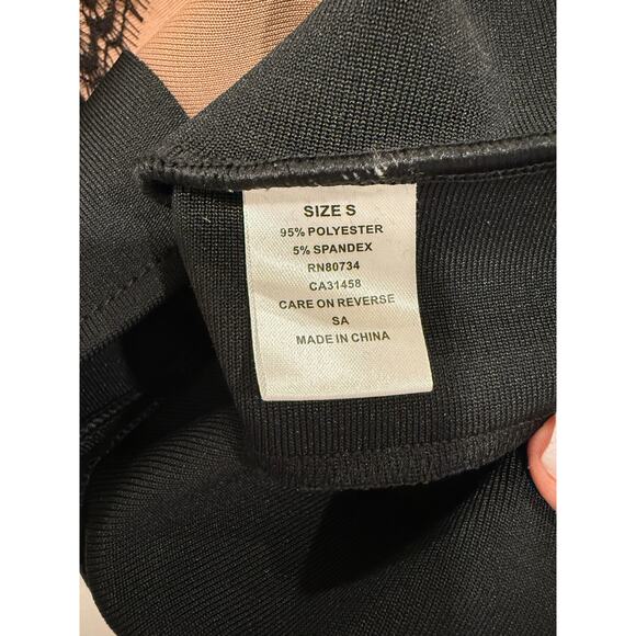 NWT Mew Mews Finbar Patchwork Lace Bandage Bodycon Dress Black Women's Small - Picture 10 of 15